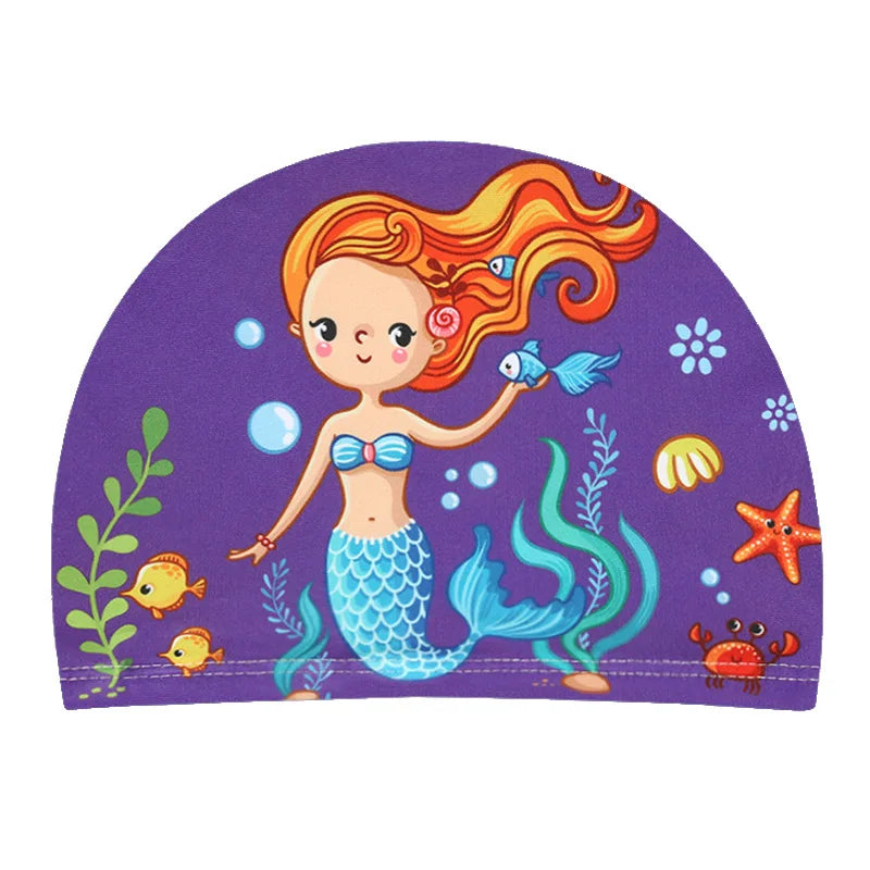 SplashBuddy Cartoon Swim Cap - Fun, Comfort, and Ear Protection for Kids