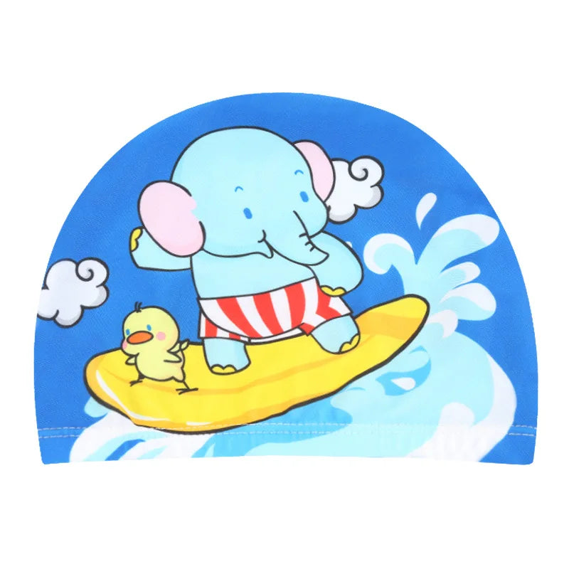 SplashBuddy Cartoon Swim Cap - Fun, Comfort, and Ear Protection for Kids
