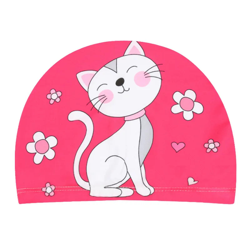 SplashBuddy Cartoon Swim Cap - Fun, Comfort, and Ear Protection for Kids