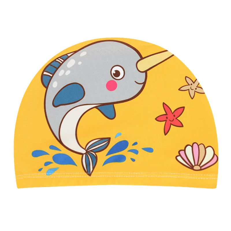 SplashBuddy Cartoon Swim Cap - Fun, Comfort, and Ear Protection for Kids