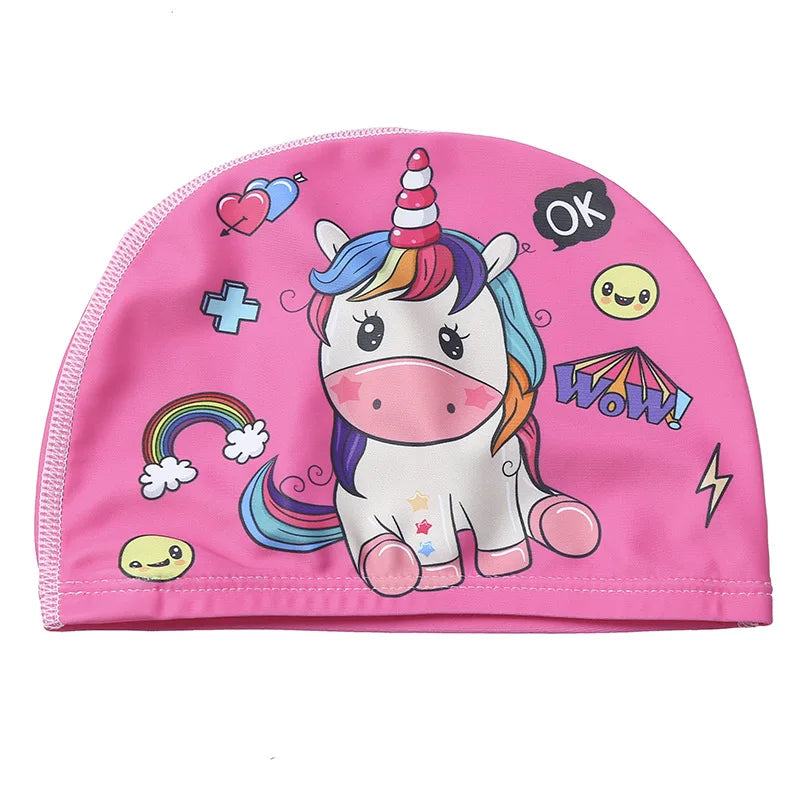SplashBuddy Cartoon Swim Cap - Fun, Comfort, and Ear Protection for Kids