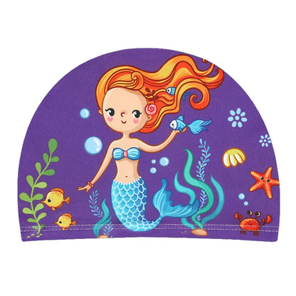 SplashBuddy Cartoon Swim Cap - Fun, Comfort, and Ear Protection for Kids