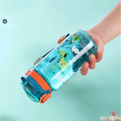 600ml Dinosaur Kids Water Bottle – Leakproof Sippy Cup with Silicone Straw
