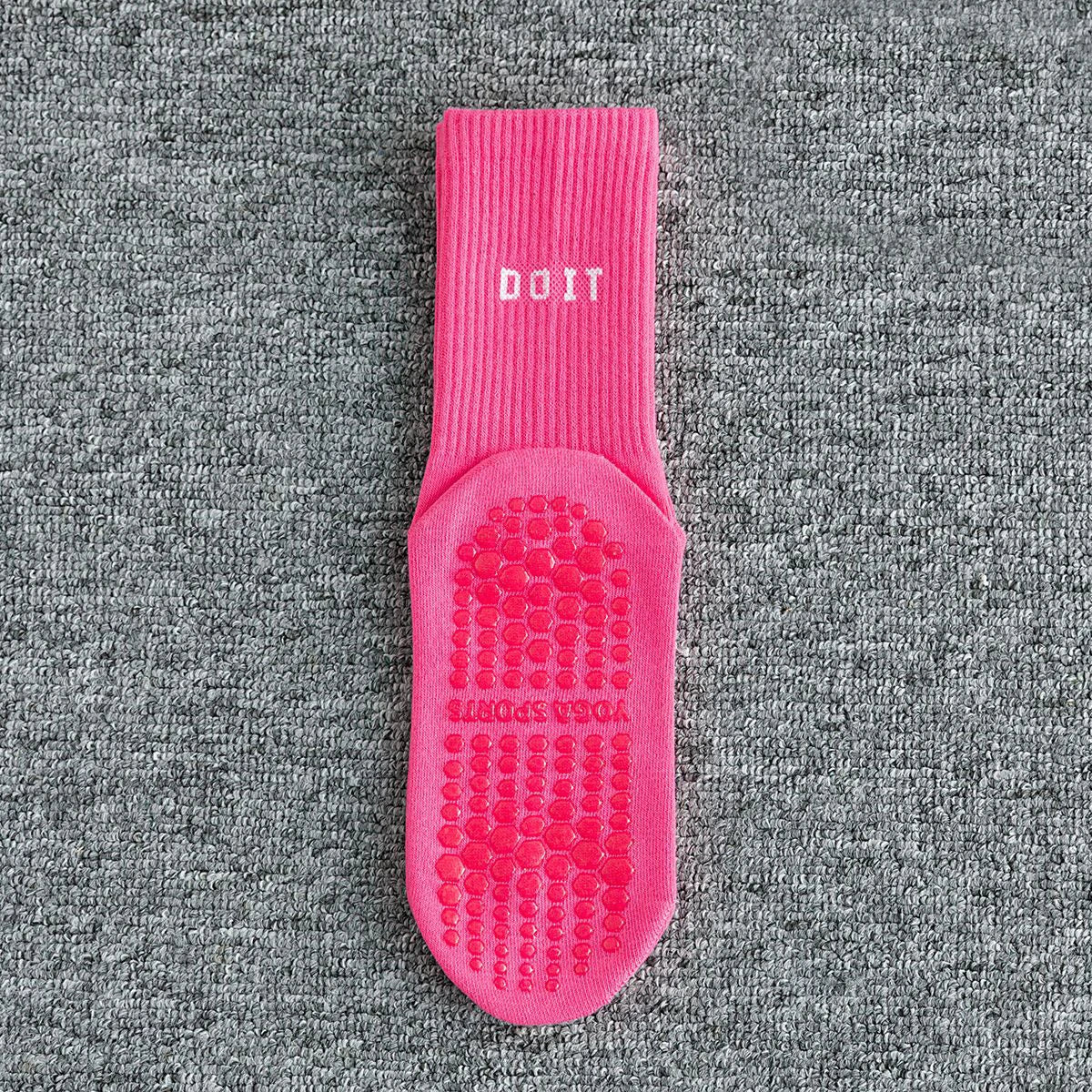 GripFit Mid-Calf Yoga Socks – Non-Slip Striped Socks for Pilates, Yoga & Training