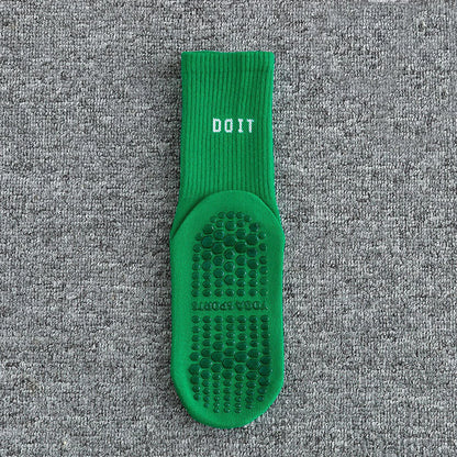 GripFit Mid-Calf Yoga Socks – Non-Slip Striped Socks for Pilates, Yoga & Training