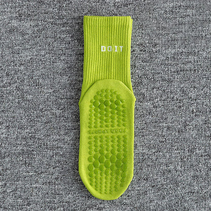 GripFit Mid-Calf Yoga Socks – Non-Slip Striped Socks for Pilates, Yoga & Training