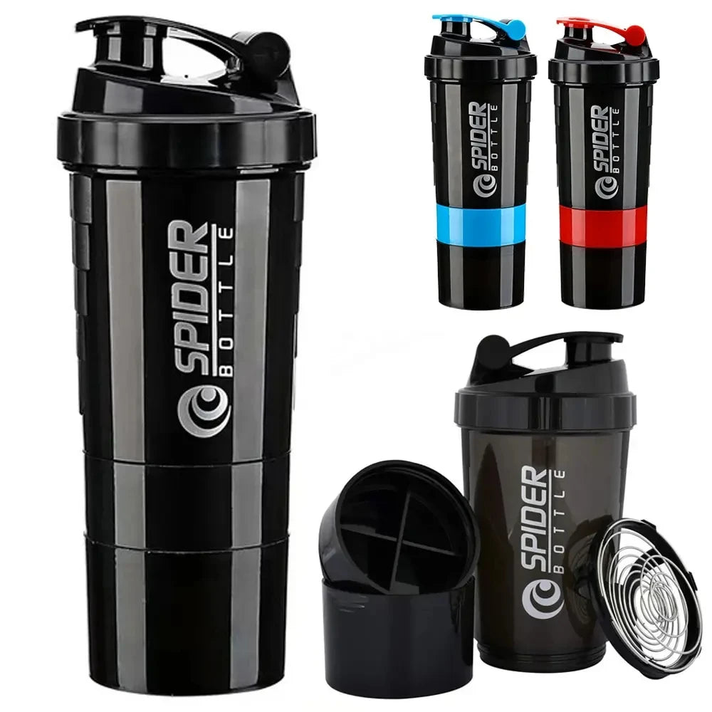 3-Layer Protein Shaker Bottle - Mix, Store & Go