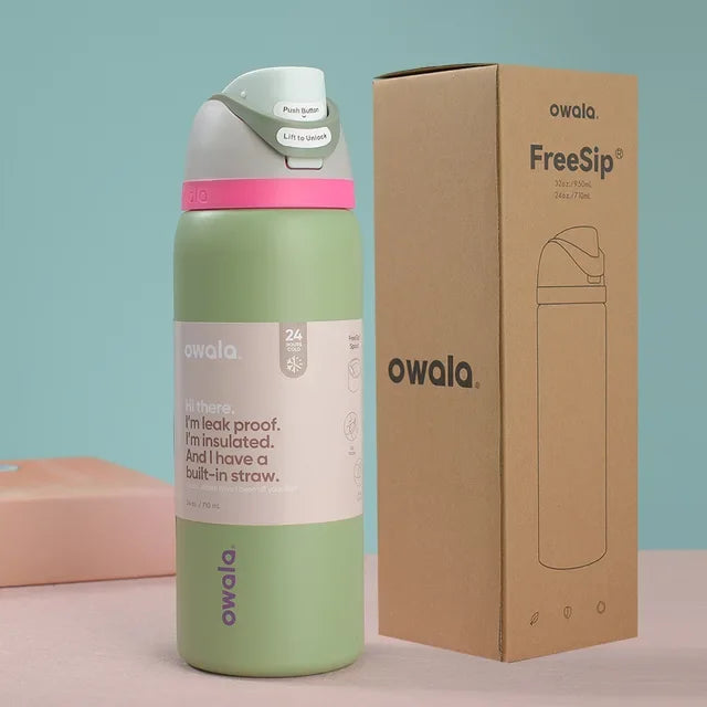 Insulated Stainless Steel Water Bottle with Straw