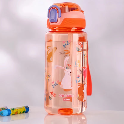 600ml Dinosaur Kids Water Bottle – Leakproof Sippy Cup with Silicone Straw