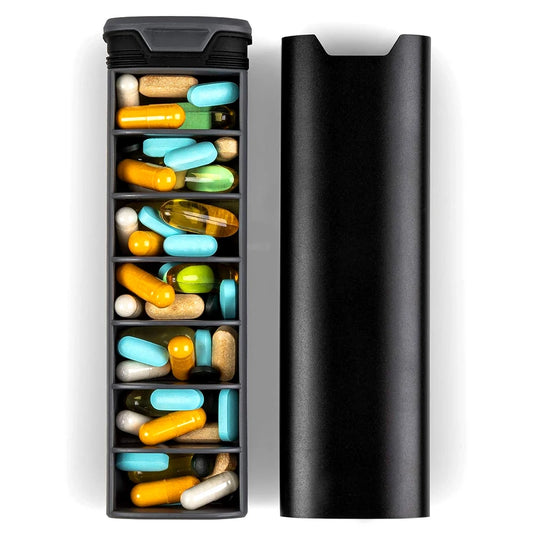 Premium Aluminum and Wood PillBox - Practicality & Style